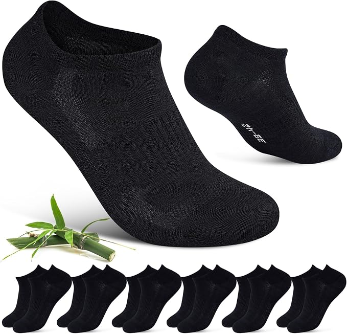 Cirorld Bambusowe skarpety do sneakersów dla kobiet i mężczyzn - 6 par