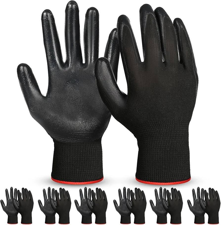 Rękawice robocze, 6 par odpornych na ścieranie rękawic roboczych
