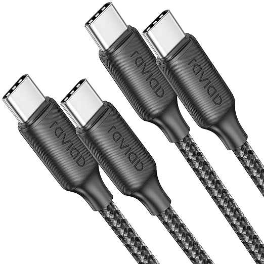 [Amazon] Zestaw 2x kabel USB-C do USB-C RAVIAD 100W, 2m