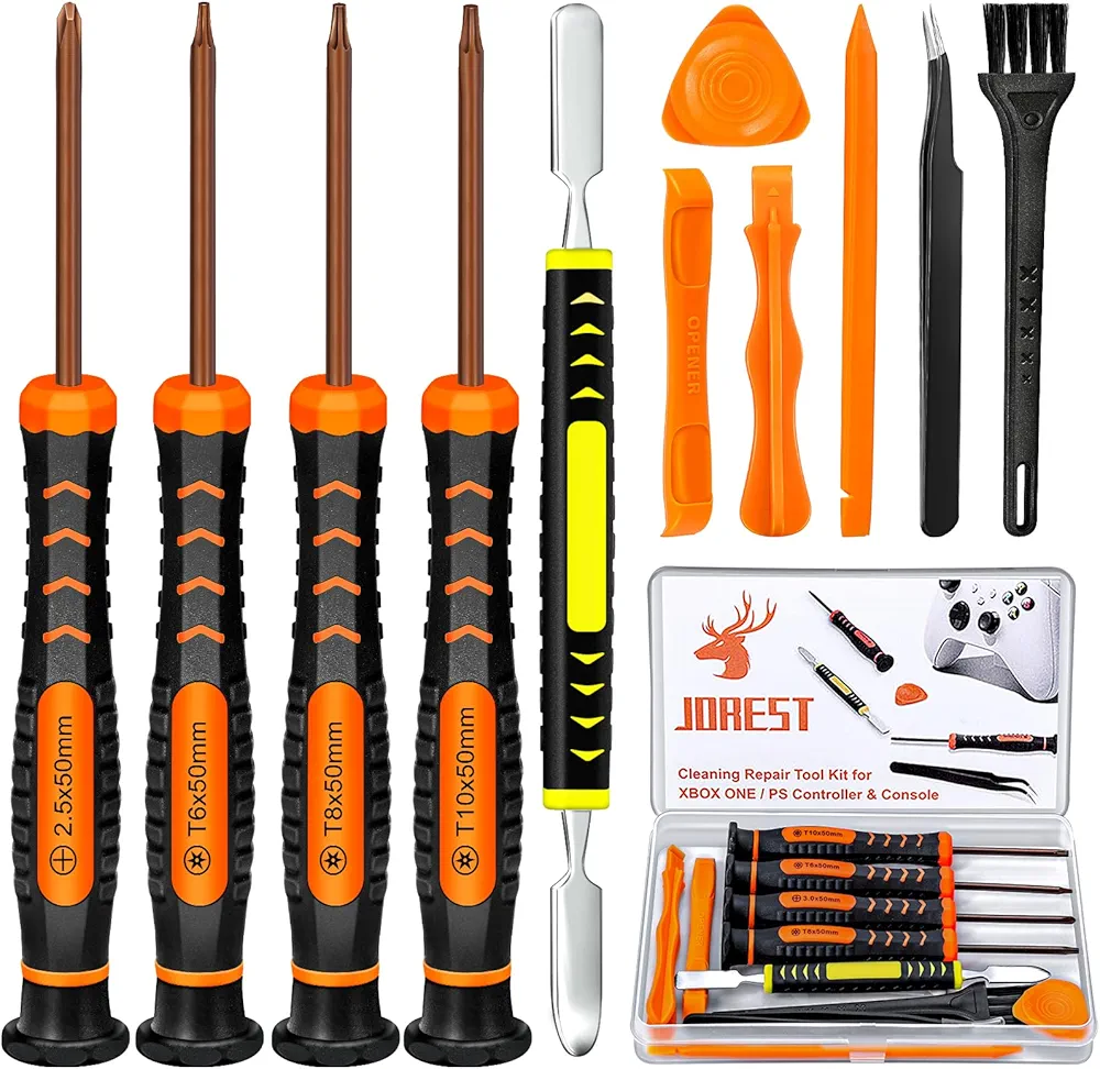 JOREST Zestaw narzędzi do czyszczenia konsoli PS4, PS3, PS5, Xbox One/360, PH0, T6, T8, T10, Torx