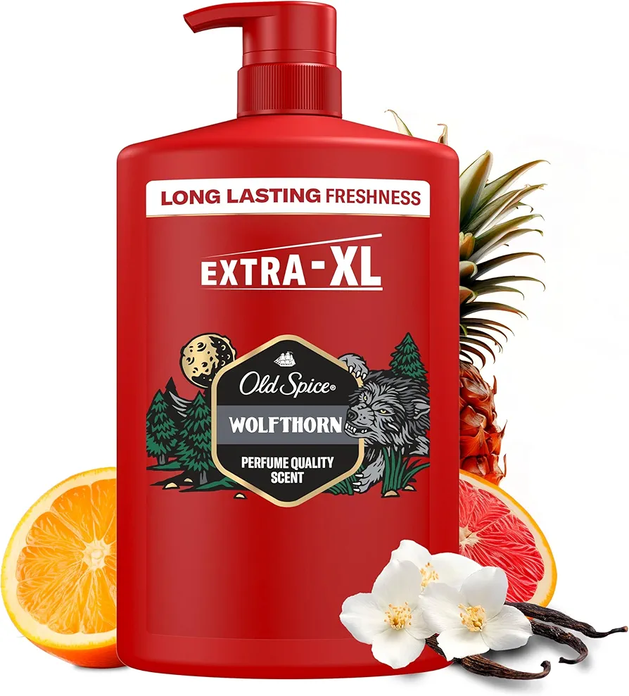 Old Spice Wolfthorn Żel pod prysznic i szampon dla mężczyzn 1000ml, uniwersalna formuła 3 w 1