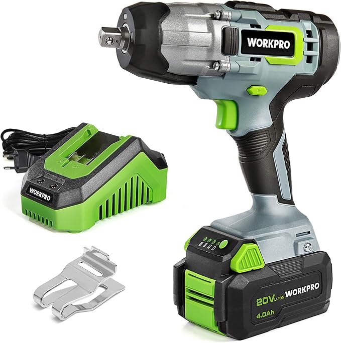 WORKPRO Akumulatorowy klucz udarowy 20 V, 300Nm + ładowarka + bateria