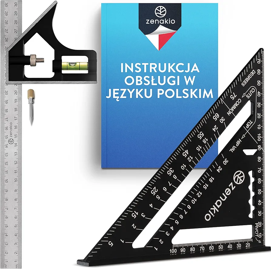 Kątownik Stolarski (zestaw 2) - Kompletny Zestaw Kątowników Stolarskich 12-EN-1