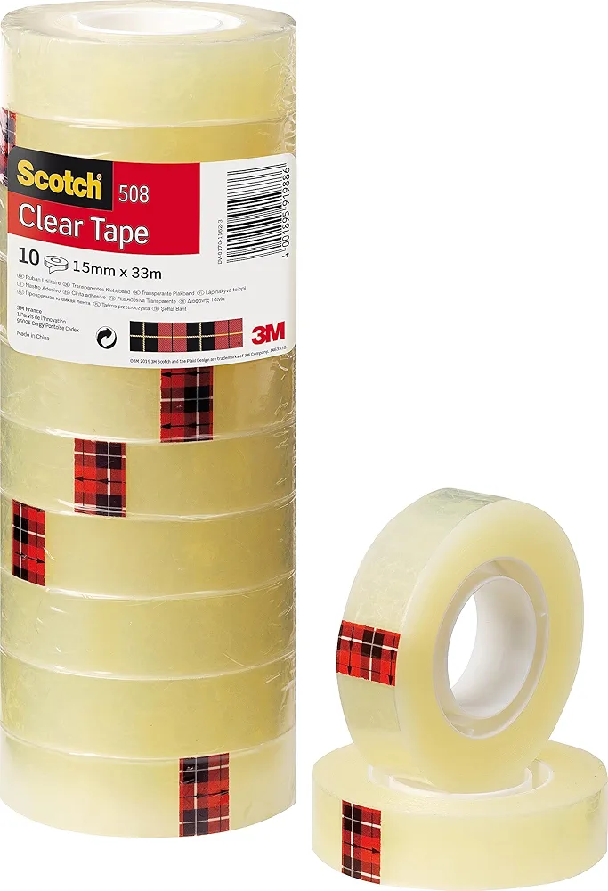 Scotch Przezroczysta taśma klejąca 10 rolek – 15 mm x 33 m
