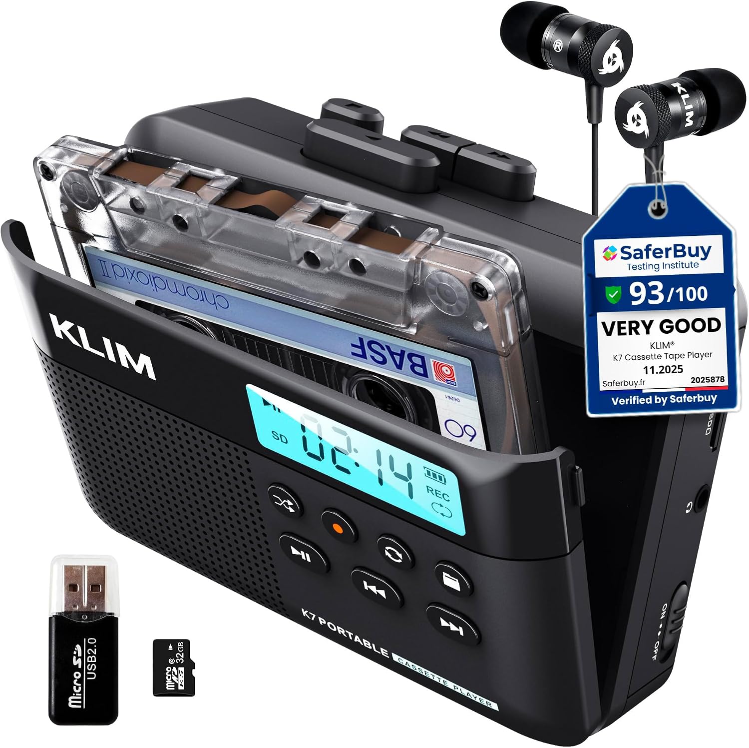 Odtwarzacz kasetowy Walkman KLIM K7 - odtwarzacz kasetowy - konwerter kasety audio na MP3