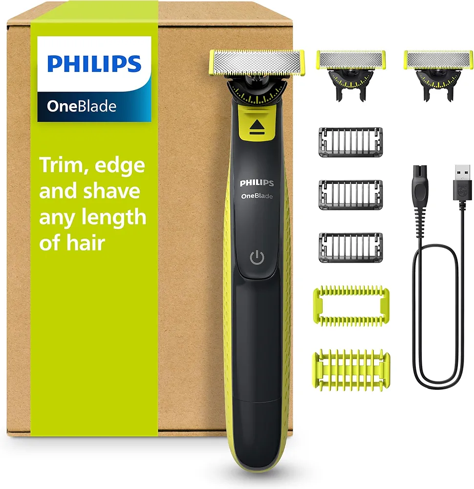 Golarka Philips OneBlade 360, 3 końcówki 360, bateria NiMH, 3x grzebień do zarostu QP2824/31