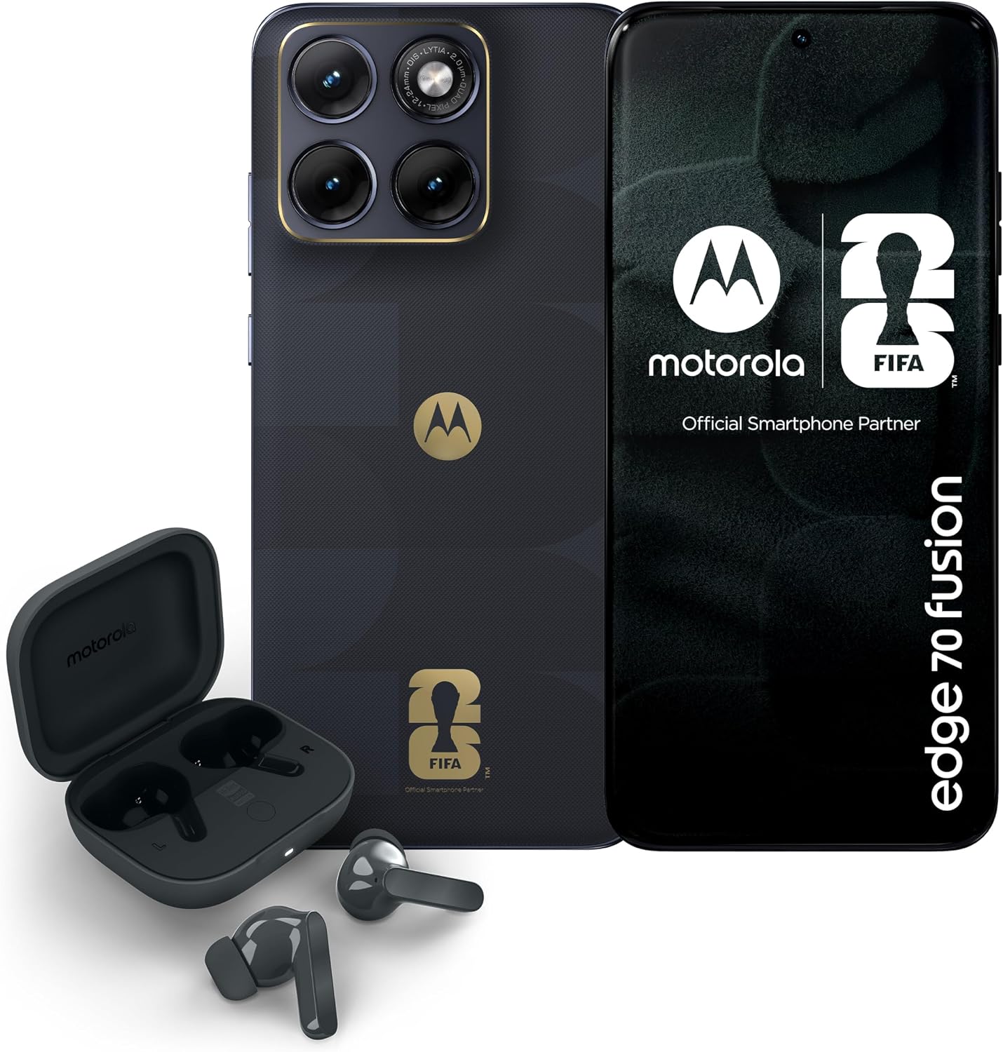 Motorola Moto Edge 70 Fusion 5G 256 GB/8 GB Dual SIM World Cup Edition Preto + słuchawki MOTOROLA Moto BudsBass ANC
