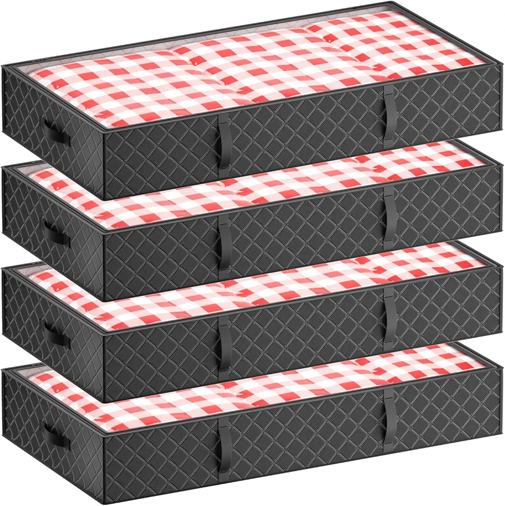 OUSFOT 4 Pack 60L pojemnik do przechowywania pod łóżkiem