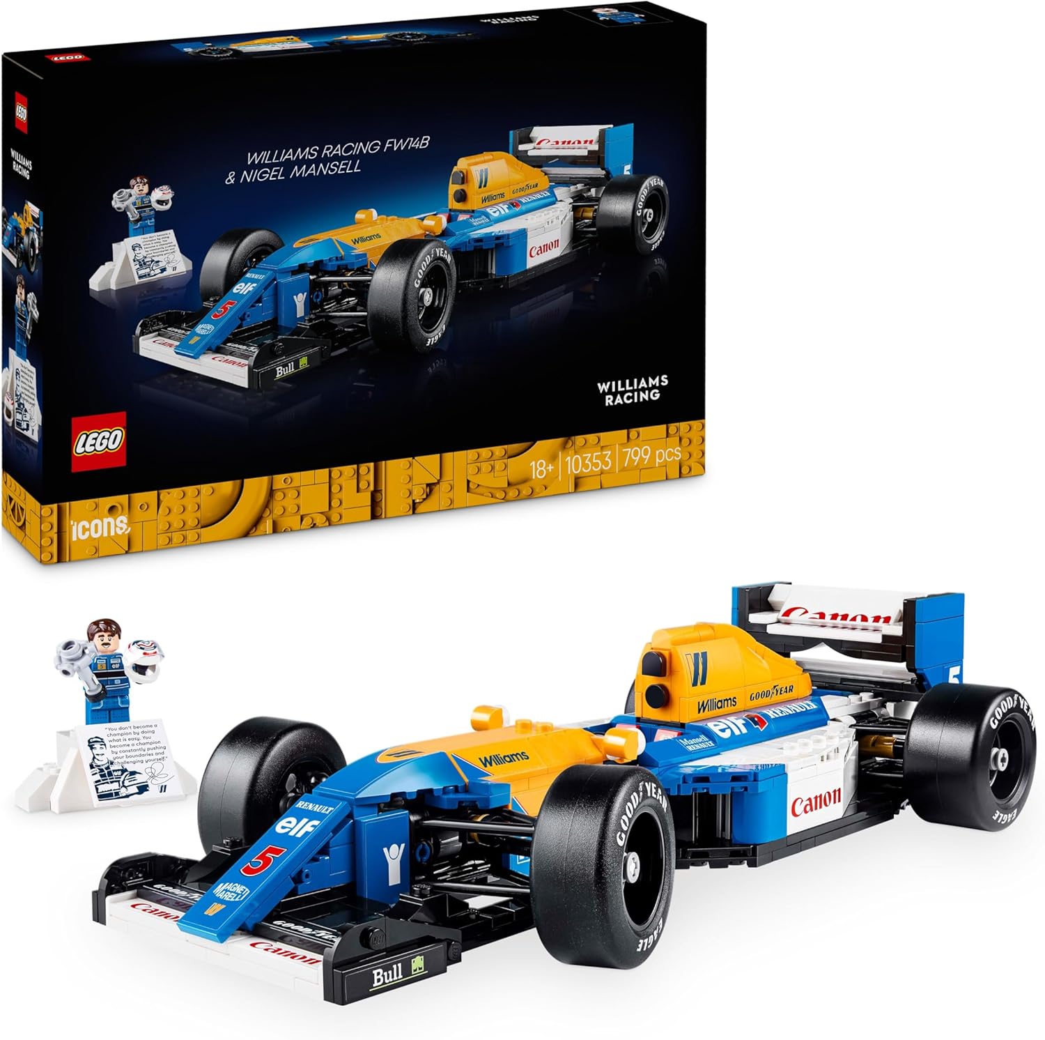 LEGO Icons Williams Racing FW14B i Nigel Mansell