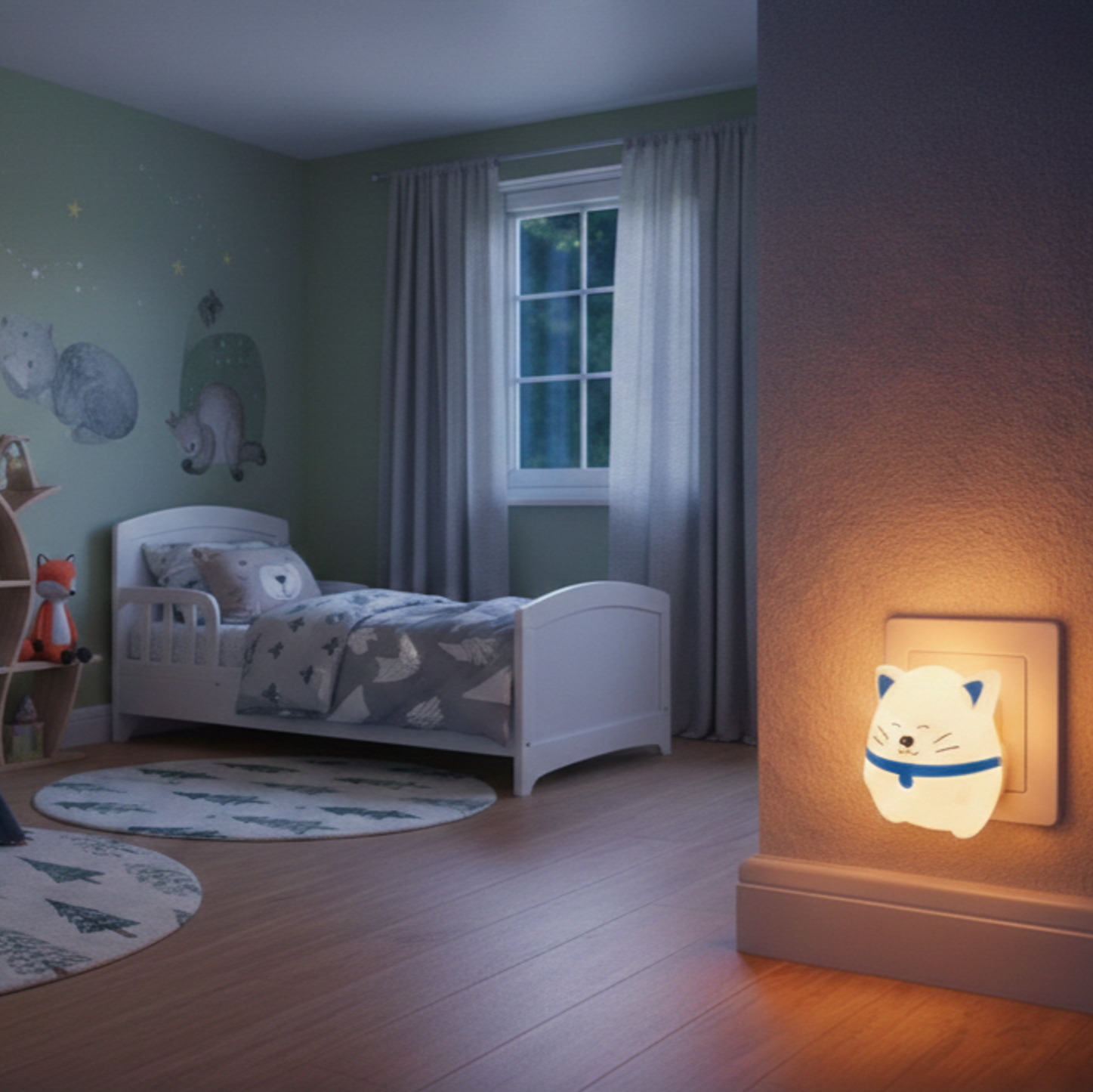 Lampka nocna LED do kontaktu dla dzieci KOT