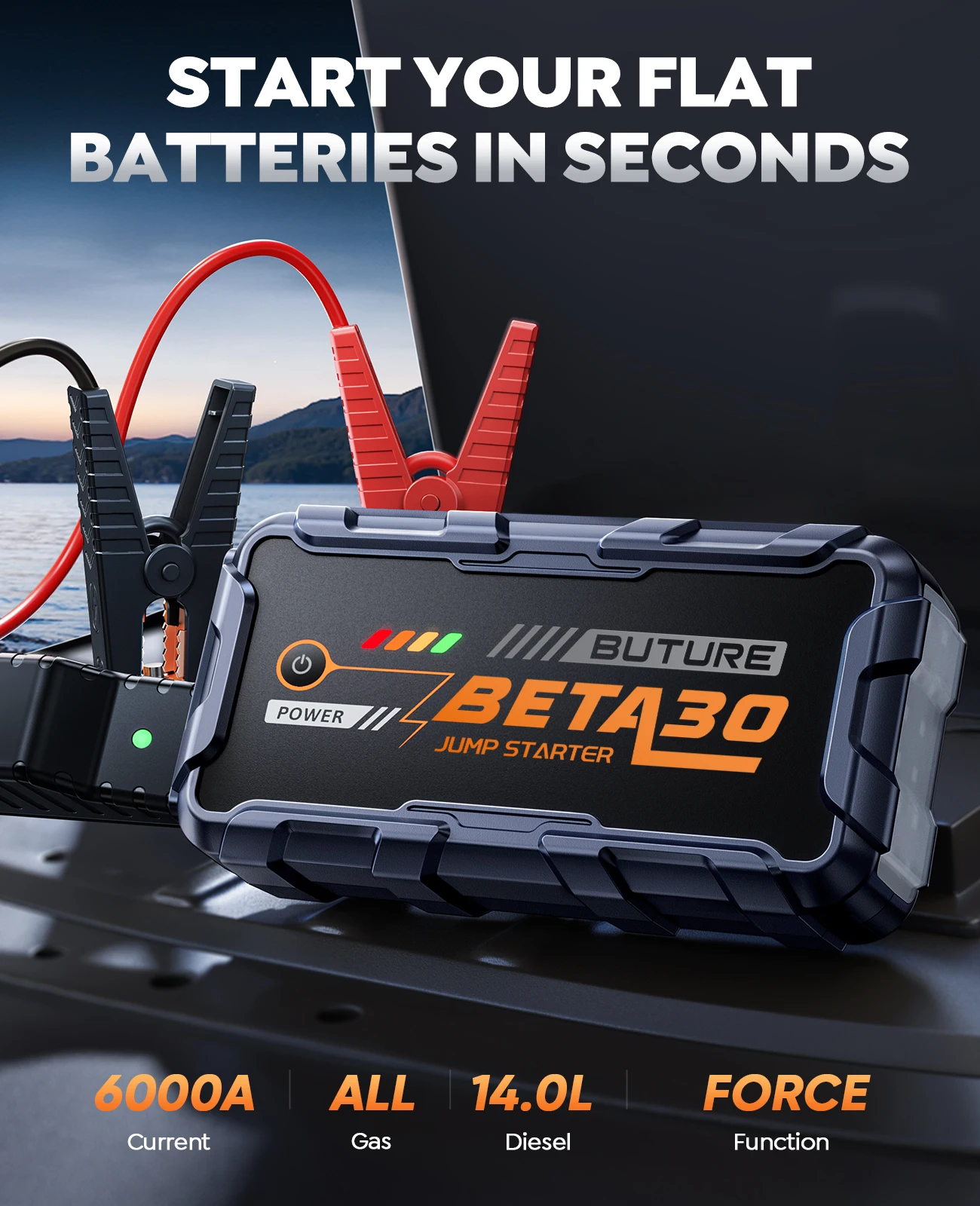 Booster rozruchu BUTURE BETA30 6000A 26800mAh