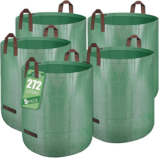 Worek na odpady ogrodowe, wolnostojący worek na liście, zestaw 5 szt  272litry