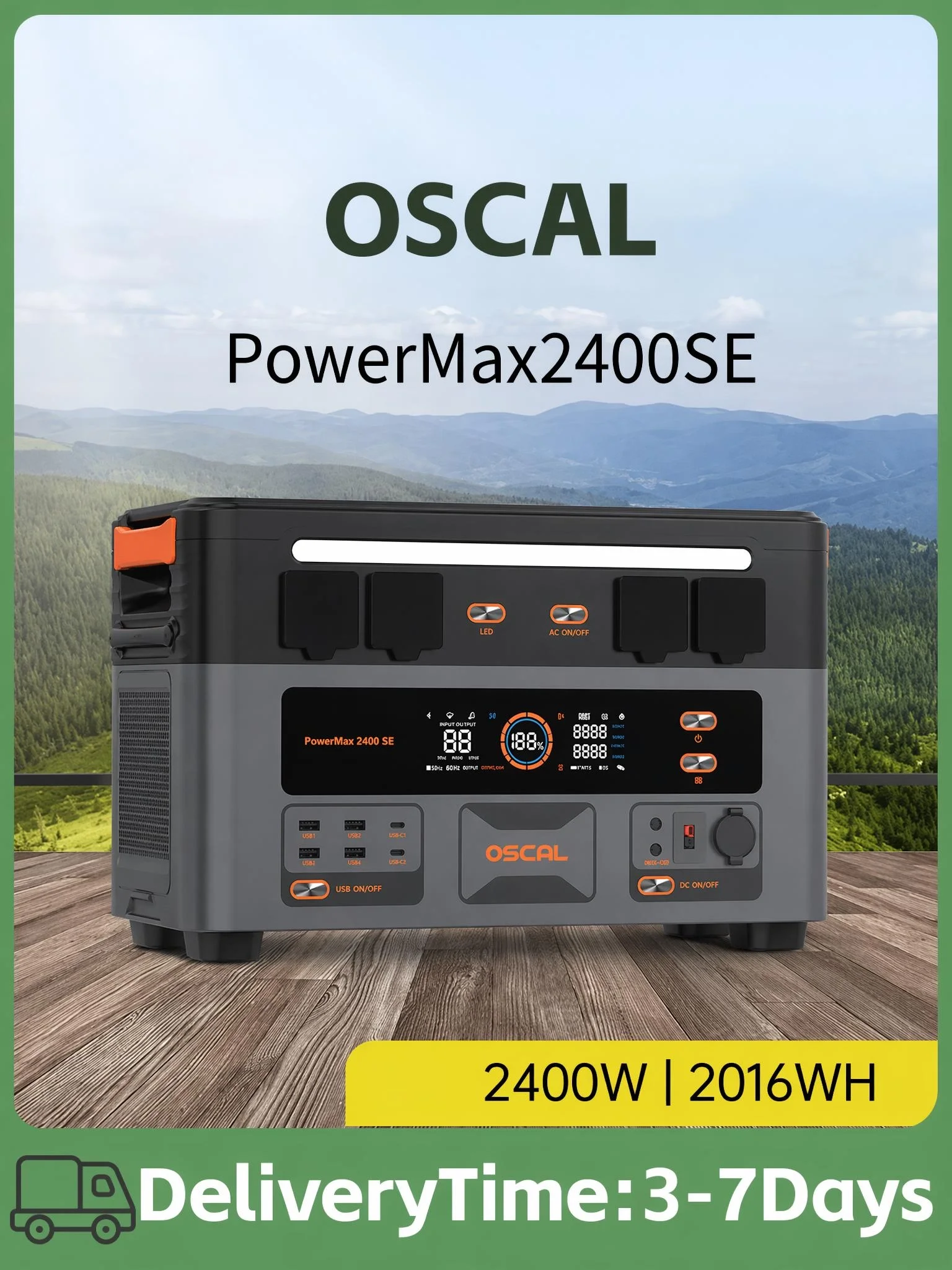 Przenośna stacja ładowania OSCAL Power Max 2400 SE: 2400W/2016Wh Aliexpress