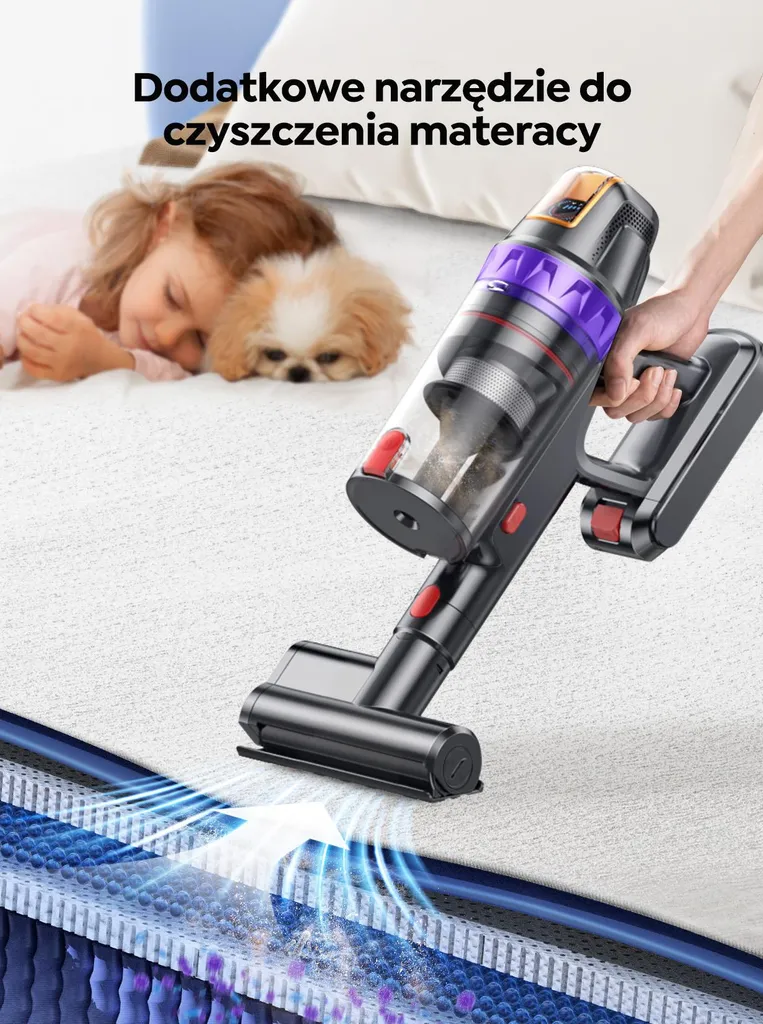 Odkurzacz pionowy BUTURE VC90 600W 65KPA (turboszczotka w zestawie) - dostawa z Polski