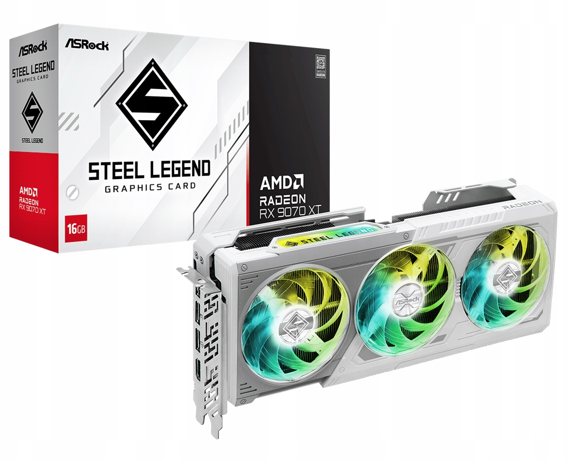 Karta Graficzna ASRock RX 9070 XT Steel Legend 16 GB WHITE | SMART