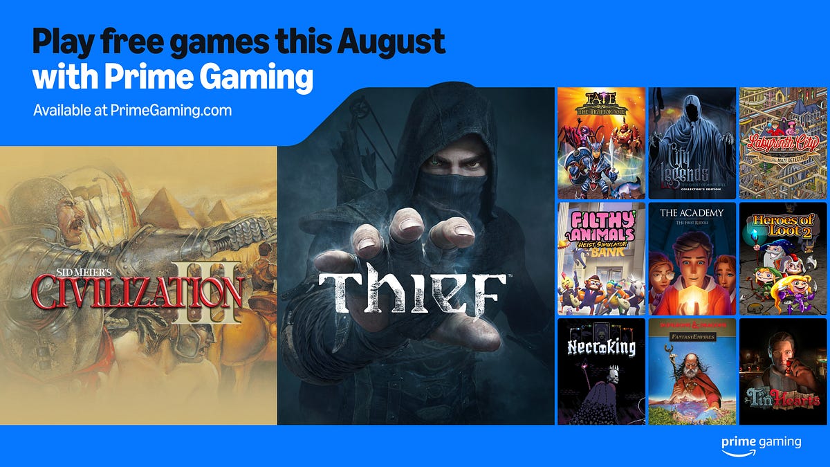 Amazon Prime Gaming na sierpień: Sid Meier’s Civilization® III Complete, THIEF: Definitive Edition