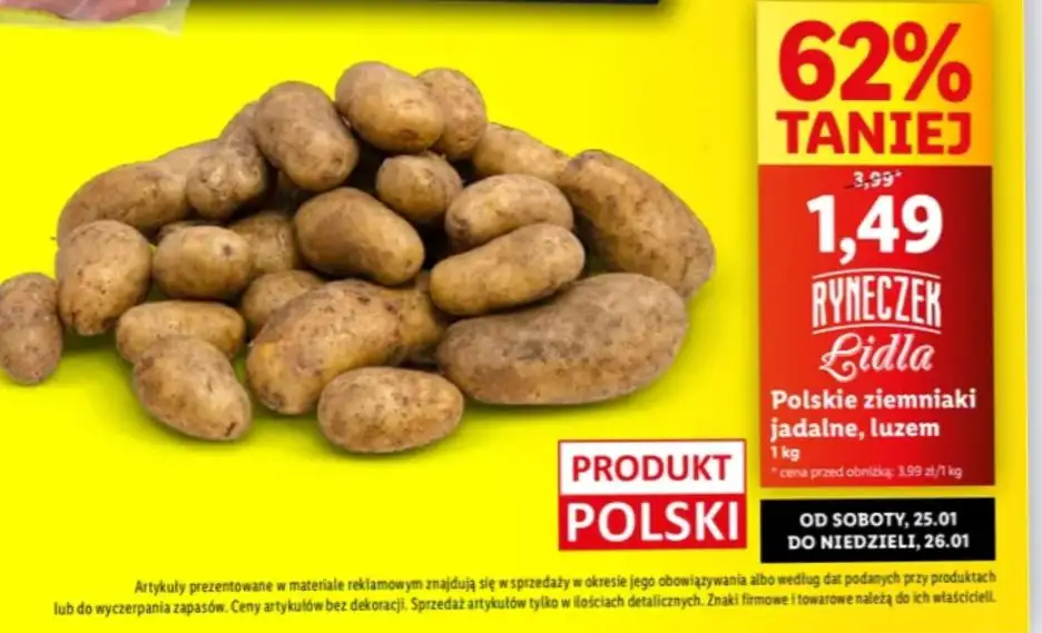 Ziemniaki 1,49 zł/kg - Lidl