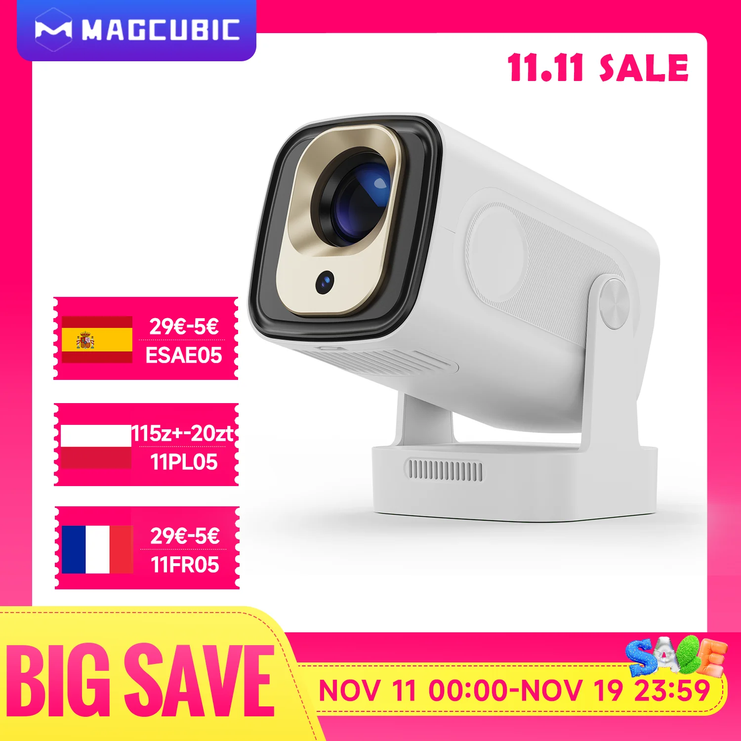 Magcubic HY310 Projektor Android 11 4K natywny 1080P