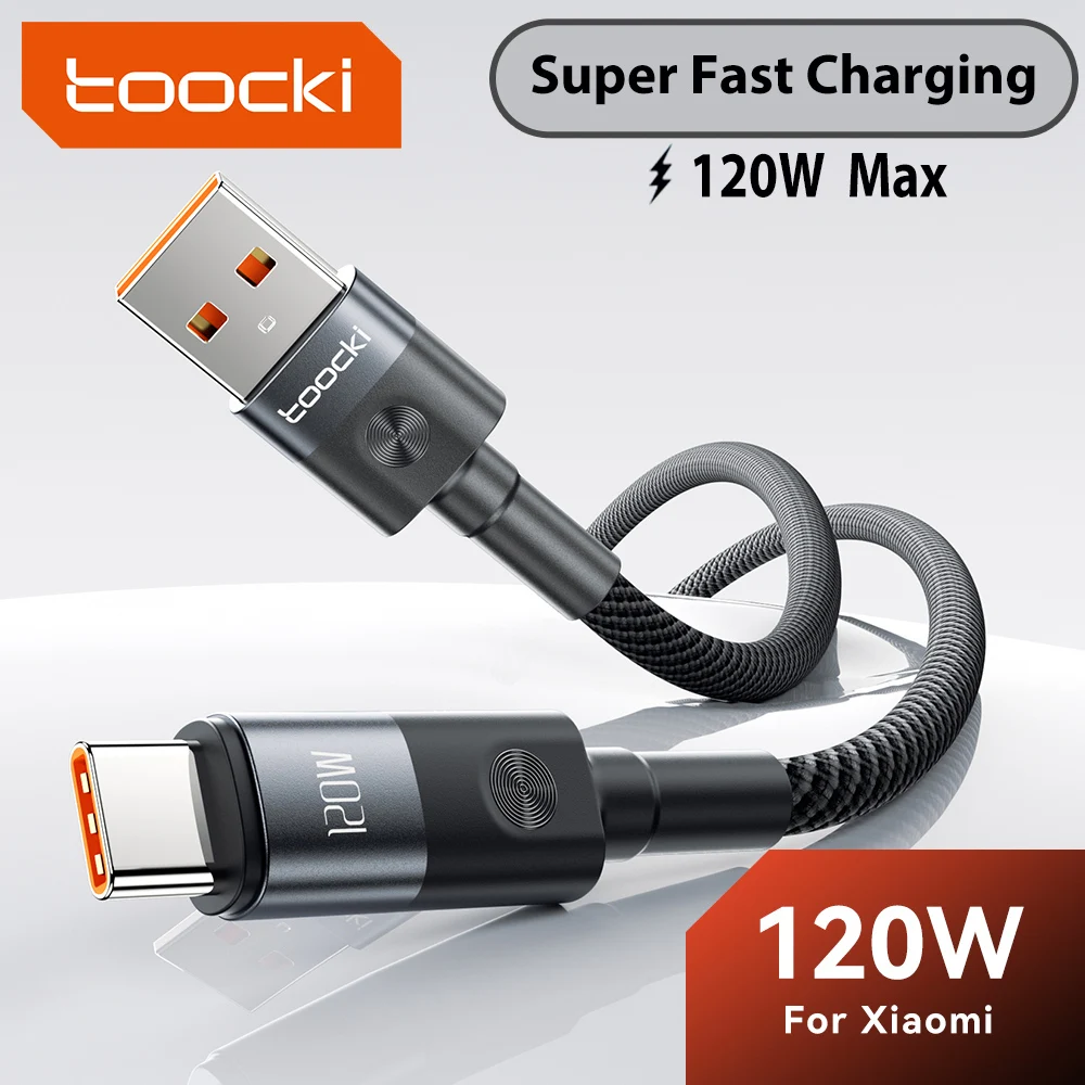 5x Kabel USB typu C Toocki 120W, 2 metry