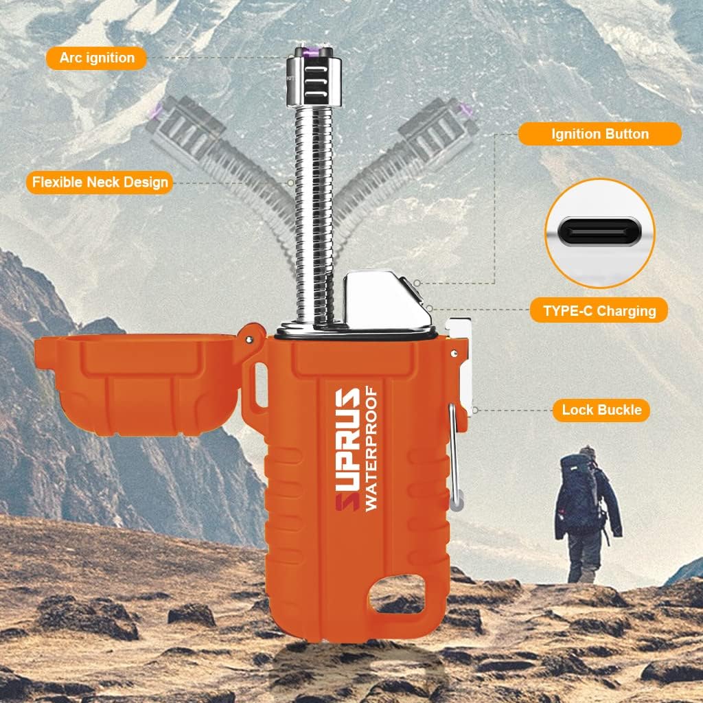 Wodoszczelna, wiatroodporna łukowa zapalniczka plazmowa Suprus.
