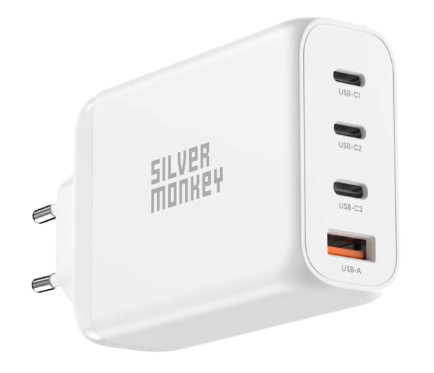 Ładowarka sieciowa GaN Silver Monkey 140W USB-C PD 3.1 + USB 3.0 QC