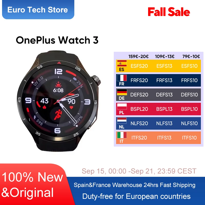 Smartwatch ONEPLUS Watch 3 NFC GPS Obsidian Titanium Czarny Global Version
