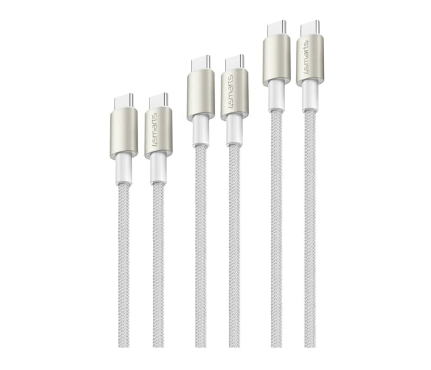 Zestaw 3 x kablel USB-C na USB-C 60W 0.5, 1.5m 3m (4smart)