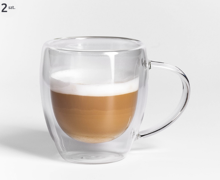 Zestaw 2 szklanek termicznych z podwójną ścianką 300 ml