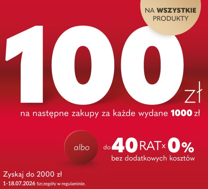 Promocja na wszystkie meble i nie tylko w AgataMeble 100 zł za każde wydane 1000 zł