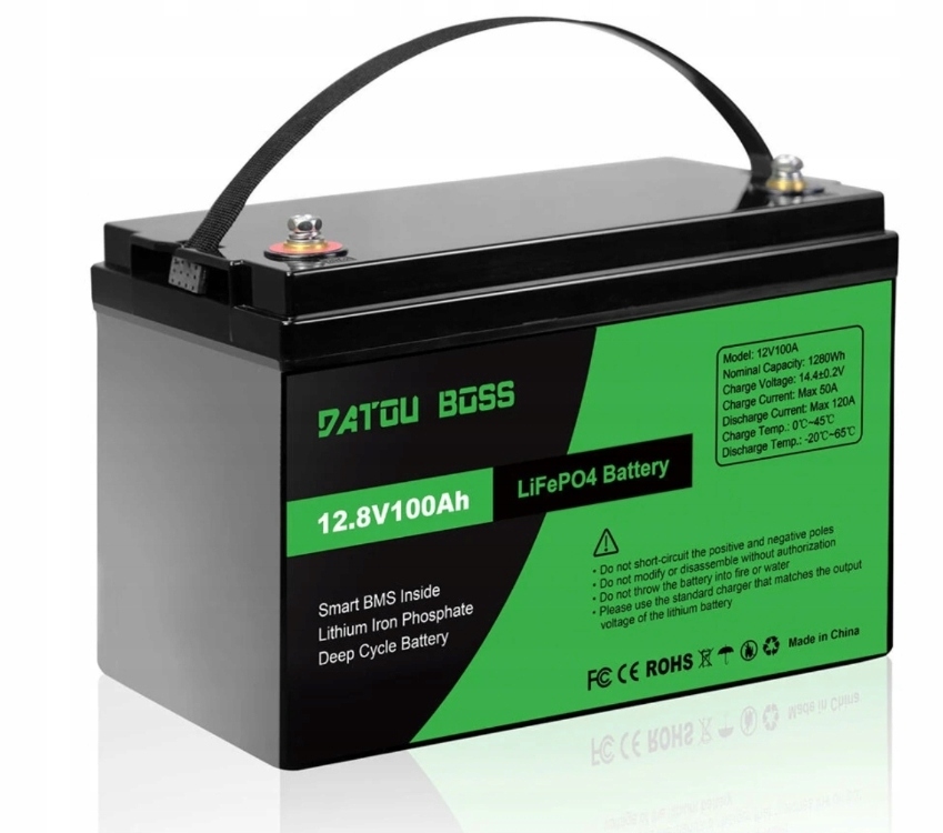 AKUMULATOR 12V 100AH LiFePO4 1280W Z BMS DO KAMPERA, ŁODZI, FOTOWOLTAIKI