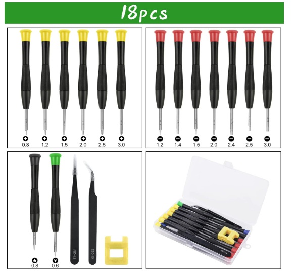 Ainiv - Zestaw 18 elementowy precyzyjnych śrubokrętów