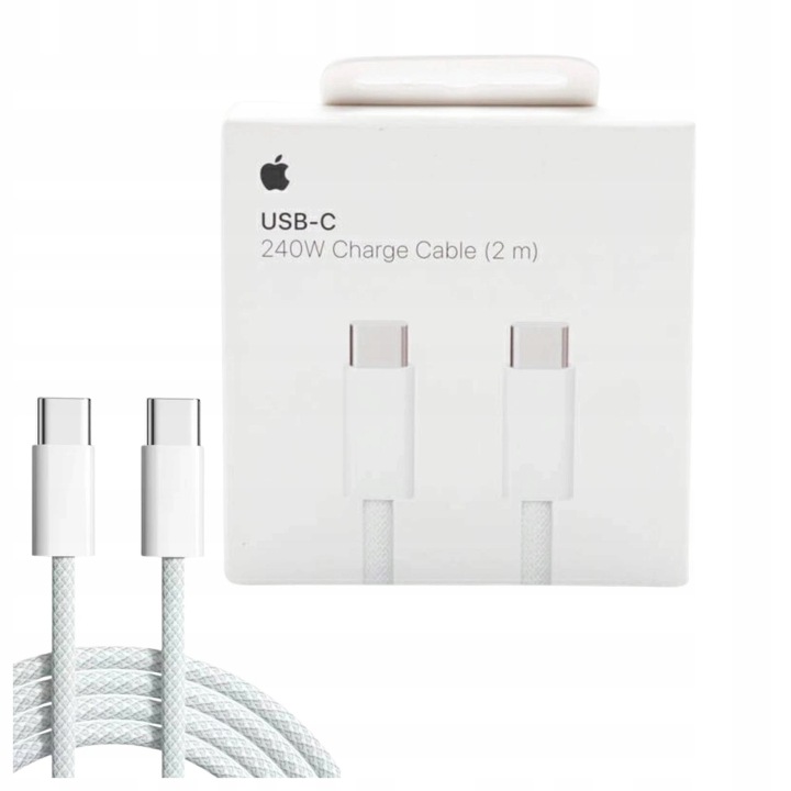 Apple USB-C – USB-C Kabel 2m, Oryginalny, oplot Nylonowy, 240W