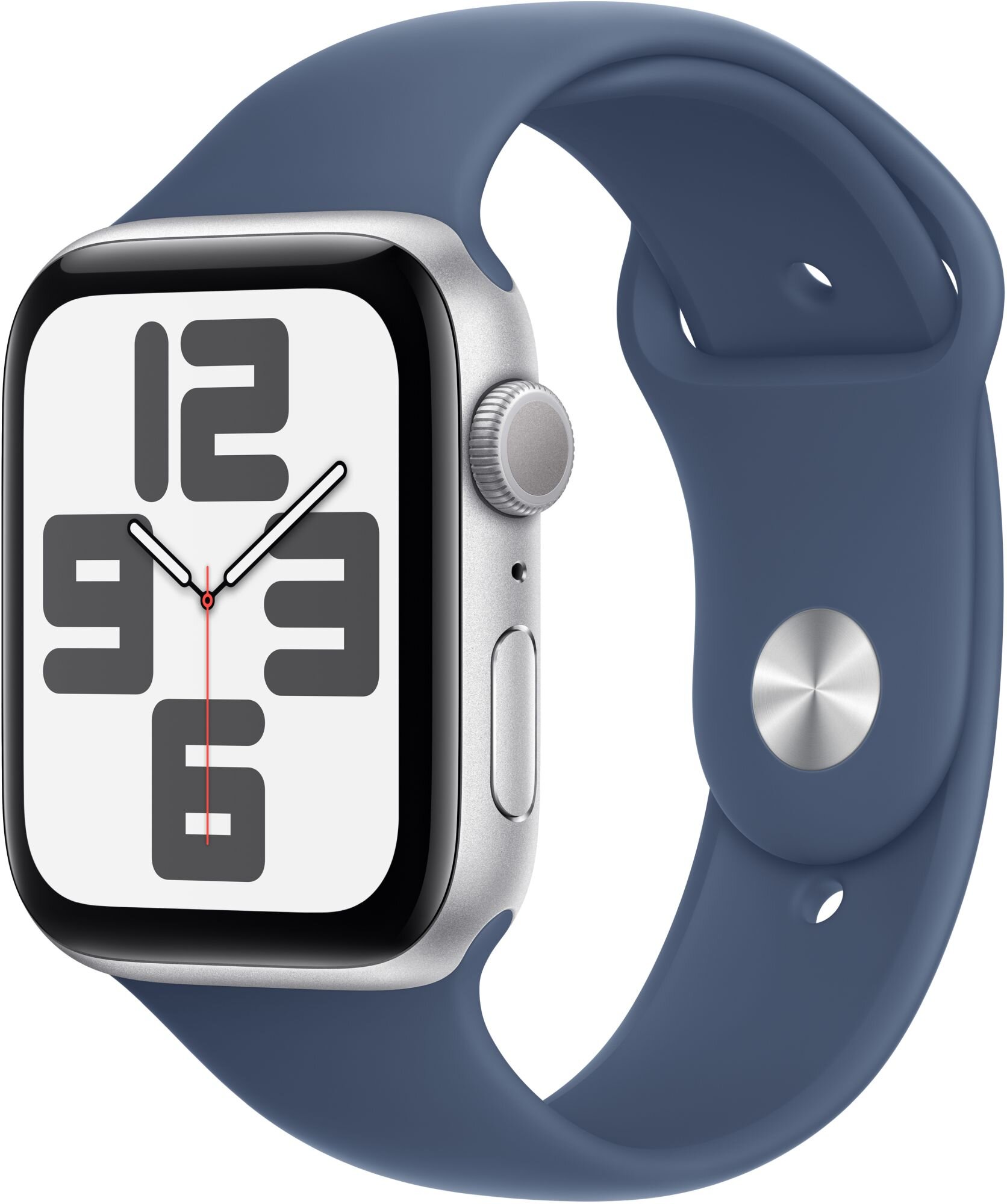 Apple Watch SE 2gen GPS 44mm koperta z aluminium (srebrny) + pasek sportowy rozmiar M/L (denim) 2024