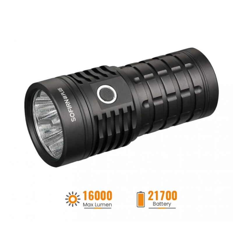 Latarka Sofirn Q8 Plus 16000lm Anduril 2.0 + 3 ogniwa 5000mAh (z dyfuzorem ~6zł drożej)