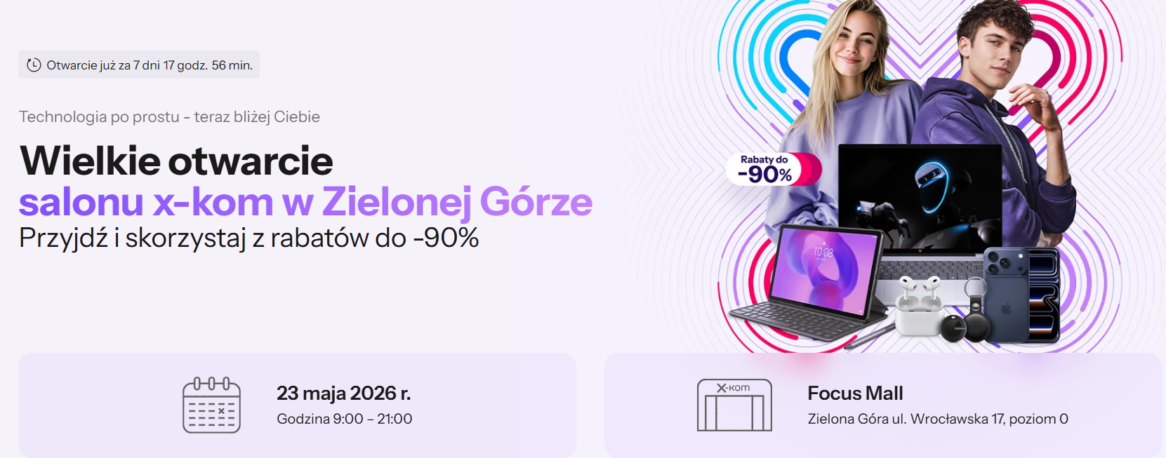 Wielkie otwarcie salonu x-kom w Zielonej Górze (G4M3R HERO 2.0 i5-14400F/32GB/1TB/RTX™ 5060/W11x za 4444 zł)