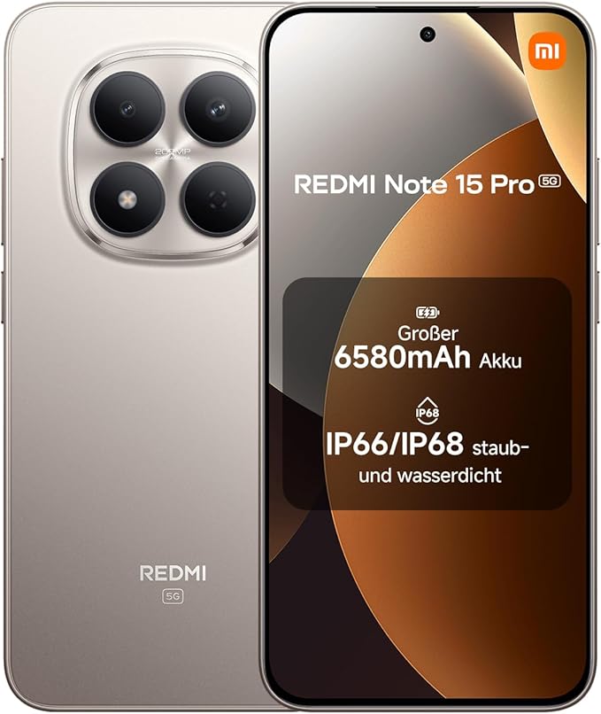 Smartfon XIAOMI Redmi Note 15 Pro 5G (12 + 512 GB) / 6580 mAh / Aparat 200 MP / AMOLED 6,83" / Tytan