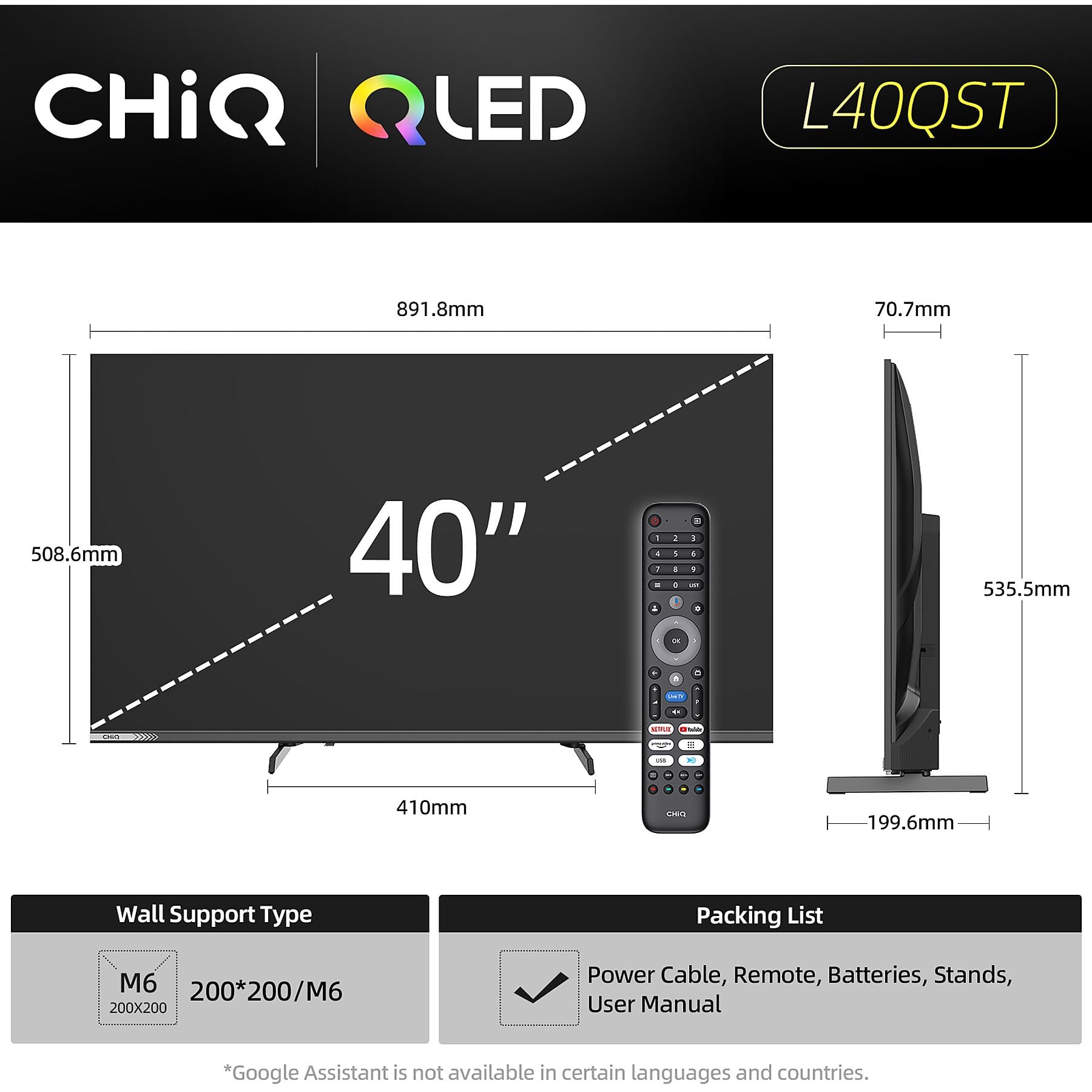 Telewizor CHIQ L40QST Full HD Smart TV
