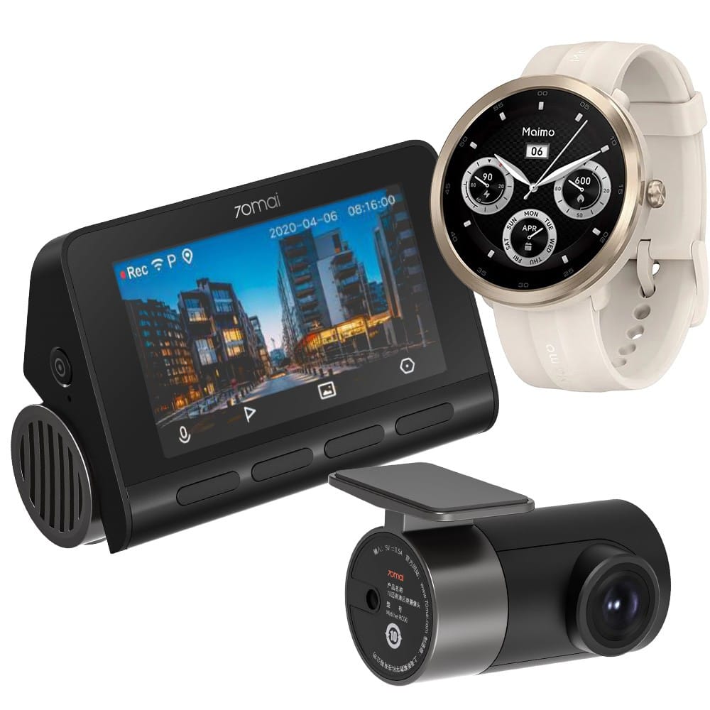 Wideorejestrator 70Mai Dash Cam A800S 4K + RC06 set + Maimo Watch R Gold-GPS WT2001-GPS