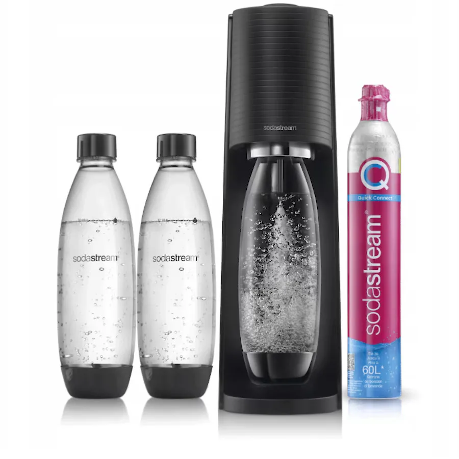 Saturator SODASTREAM Terra Black + 1 nabój + 2 butelki