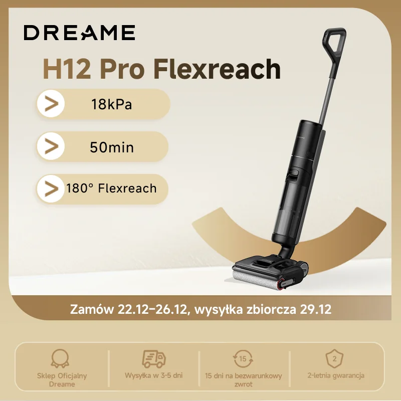 Bezprzewodowy odkurzacz pionowy mopujący Dreame H12 Pro Flexreach