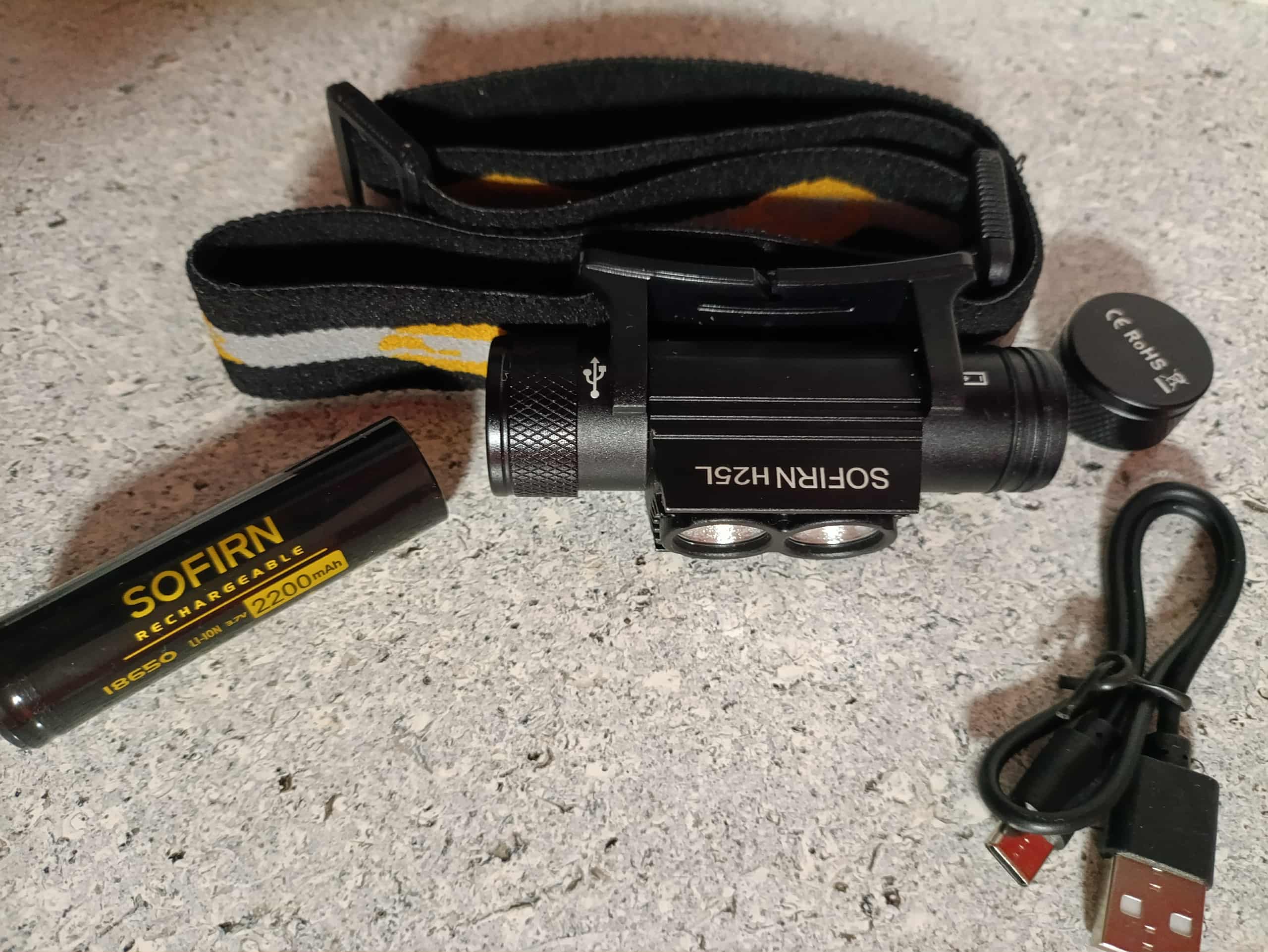 Latarka czołowa Sofirn H25L (możliwe ~40zł) - moc 1000lm (2*LH351D 5000K 90CRI), akumulator 2200mAh, USB-C, wysyłka z Polski