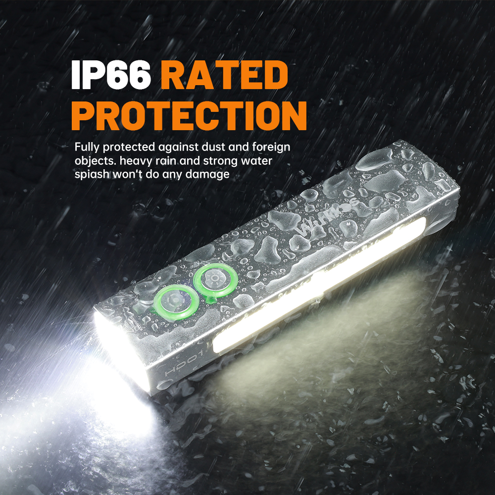 Latarka EDC Wurkkos HD01 (wysyłka z Polski) - moc 1200lm (180lm flood + RGB), laser, magnes, USB-C