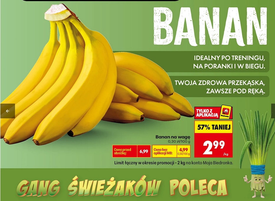 Banan na wage, 1 KG