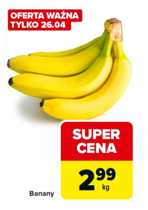 [Carrefour] Banany - 1kg