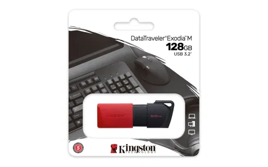 Pendrive KINGSTON DataTraveler Exodia M 128GB USB3.2 Gen1 (Black + Red)