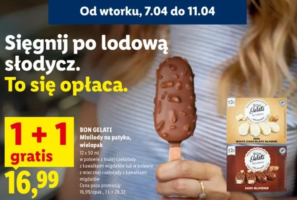 [Lidl] Mini lody Bon Gelati, mix smaków – 8,49 zł (przy zakupie 2 opak.)