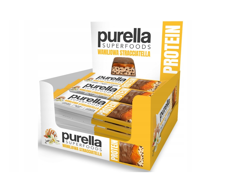 [Allegro] Baton proteinowy PURELLA Superfoods Waniliowa straciatella (15 x 45 g)