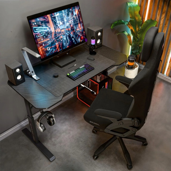 Biurko Gamingowe Regulowane 120x60cm Wysokość 56-79cm VECTOR TREX E-SPORTS