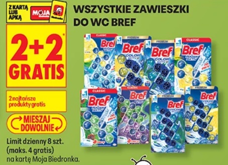 Wszystkie zawieszki do WC marki BREF (2+2 GRATiS)