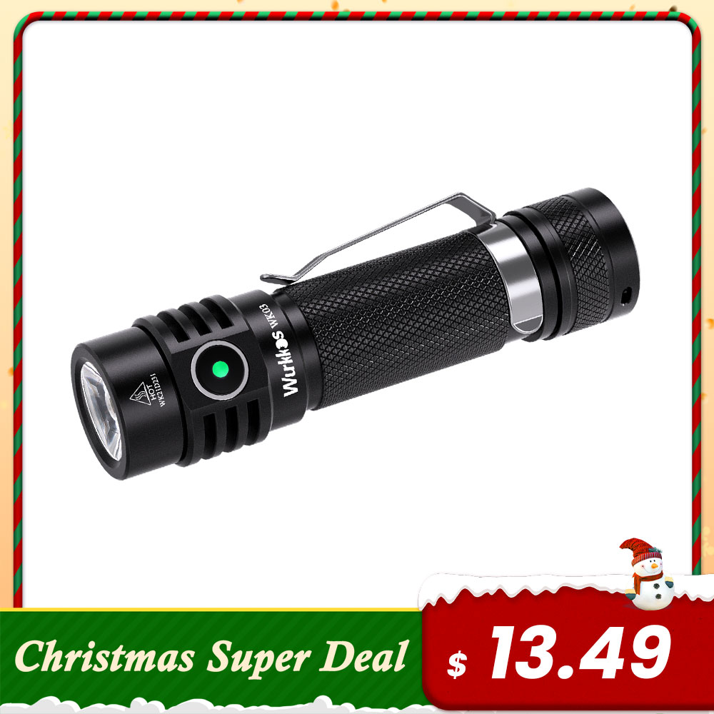 Latarka Wurkkos WK03 1800 lm SST40 USB-C z akumulatorem 18650 EDC, prosty interfejs użytkownika ze wskaźnikiem zasilania/ATR